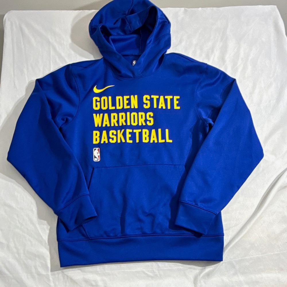 Nike NBA Golden State Warriors Dri-FIT Hoodie Blue Yellow Basketball XS